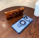 Clear MagSafe Stand Electroplated Case