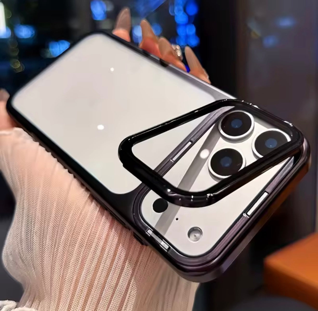 New Lens Glass Stand Clear Case