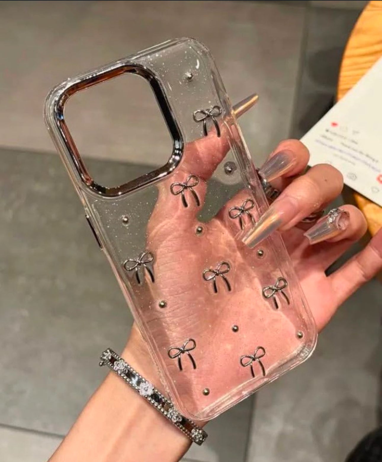 New Bow Transparent Shimmery Case! 🎀✨