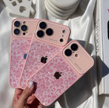 Pink Cute Cheetah Glitter Case