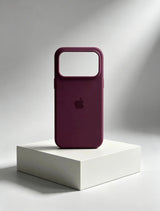 Burgundy Apple Logo Silicone Case With Convertor Lens To 18 Series