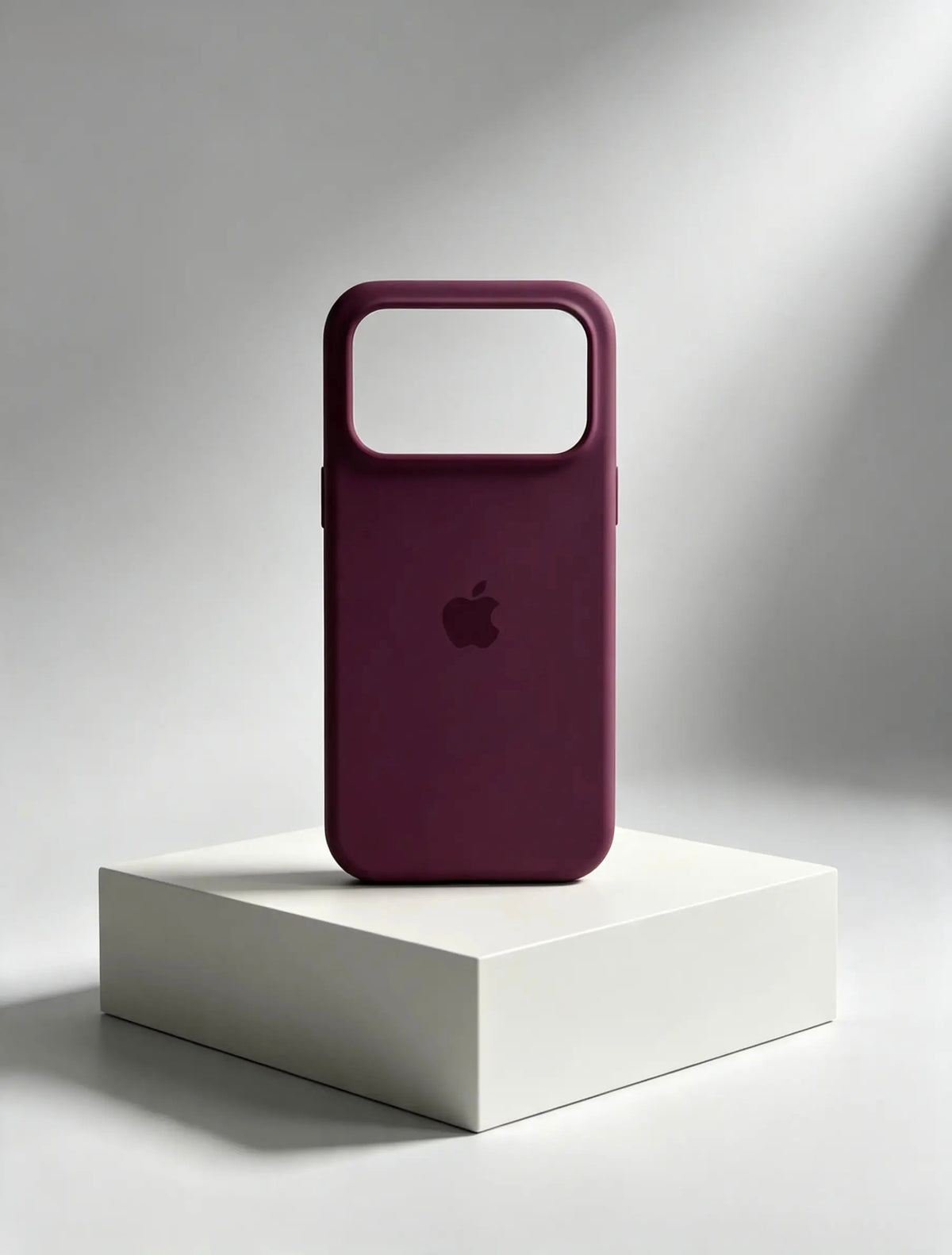 Burgundy Apple Logo Silicone Case With Convertor Lens To 18 Series