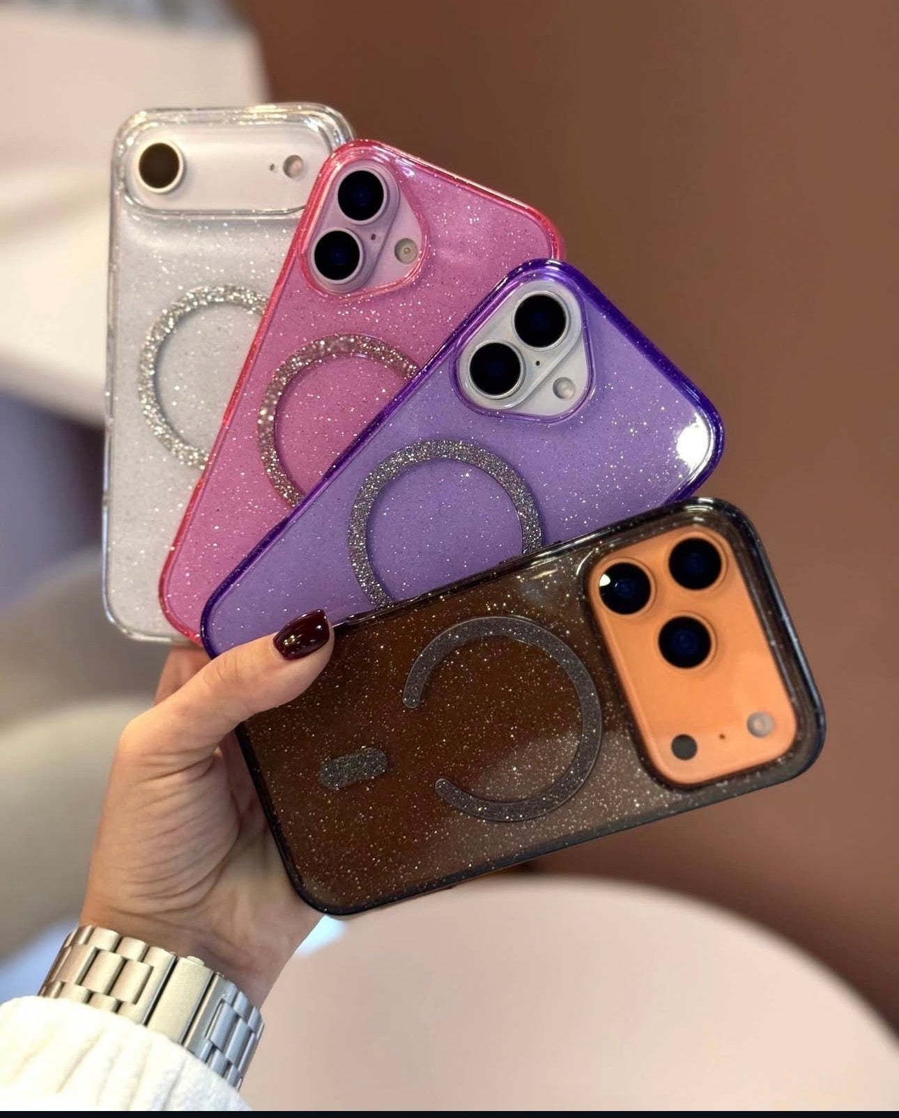 New Transparent MagSafe Blingy Shimmer Case With Shimmer Body 💫
