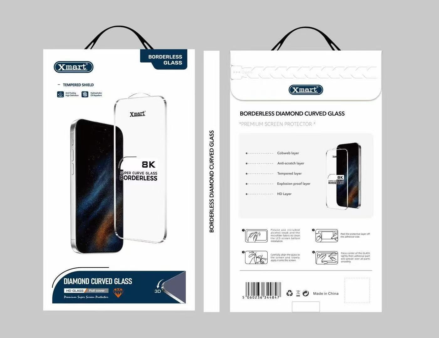 Xmart 8K Borderless Curved Glass (HD Clear and Privacy)