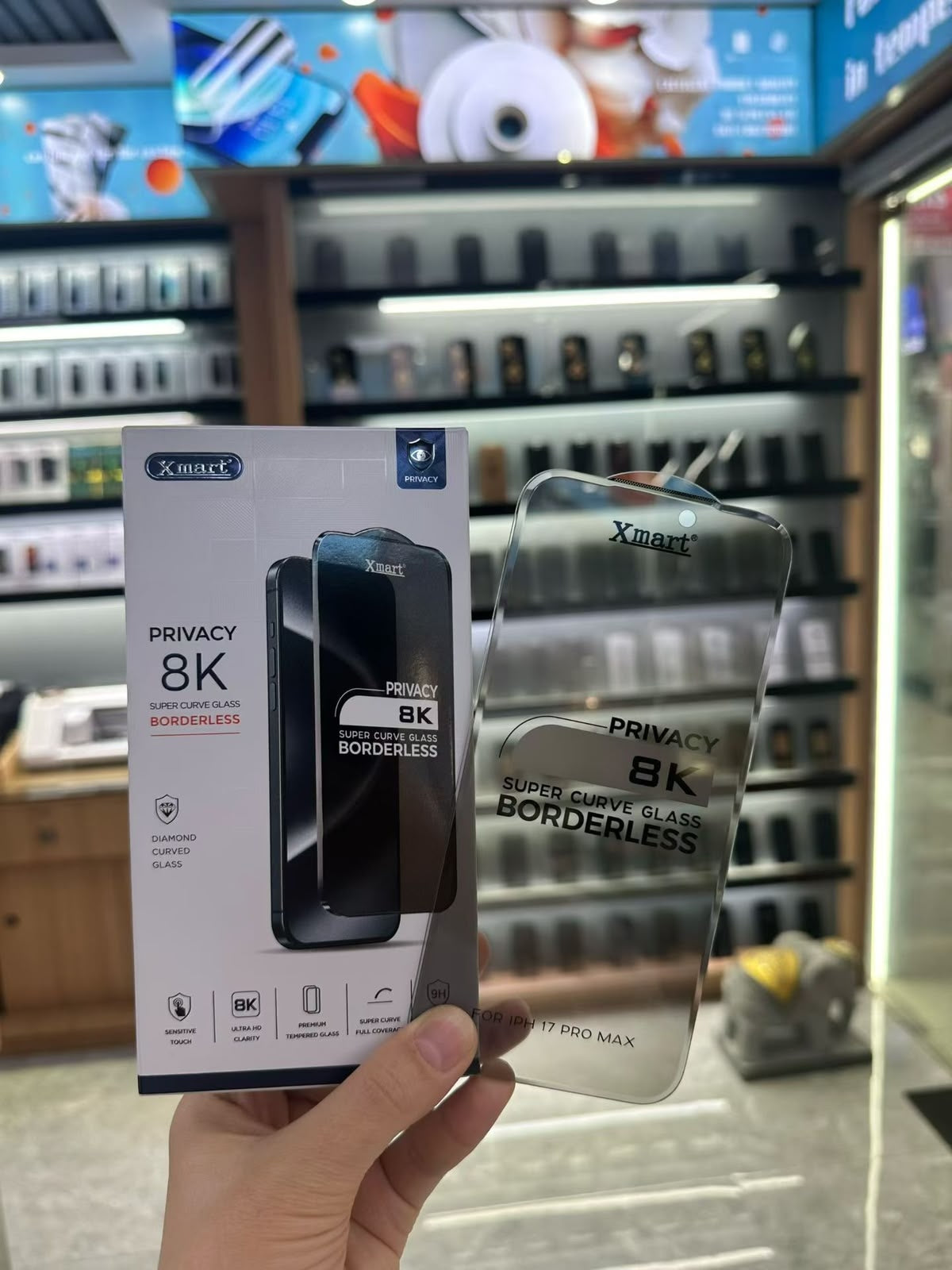 Xmart 8K Borderless Curved Glass (HD Clear and Privacy)